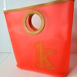 Arden Accessories Initial Red Jelly Tote Handbag